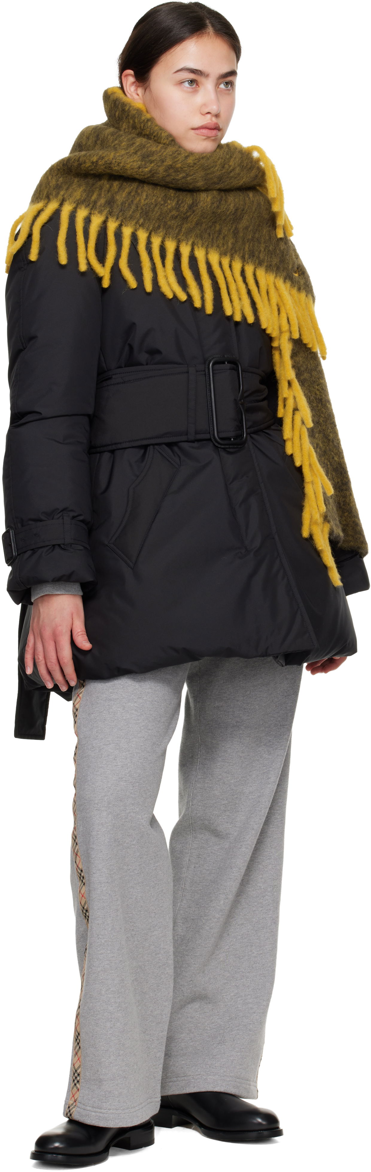 Šál Burberry Alpaca Wool Blend Fringed Happy Scarf Hnedá | 8118734, 1