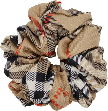 Doplnky Burberry Burberry Silk Check Scrunchie Béžová | 8110933, 1