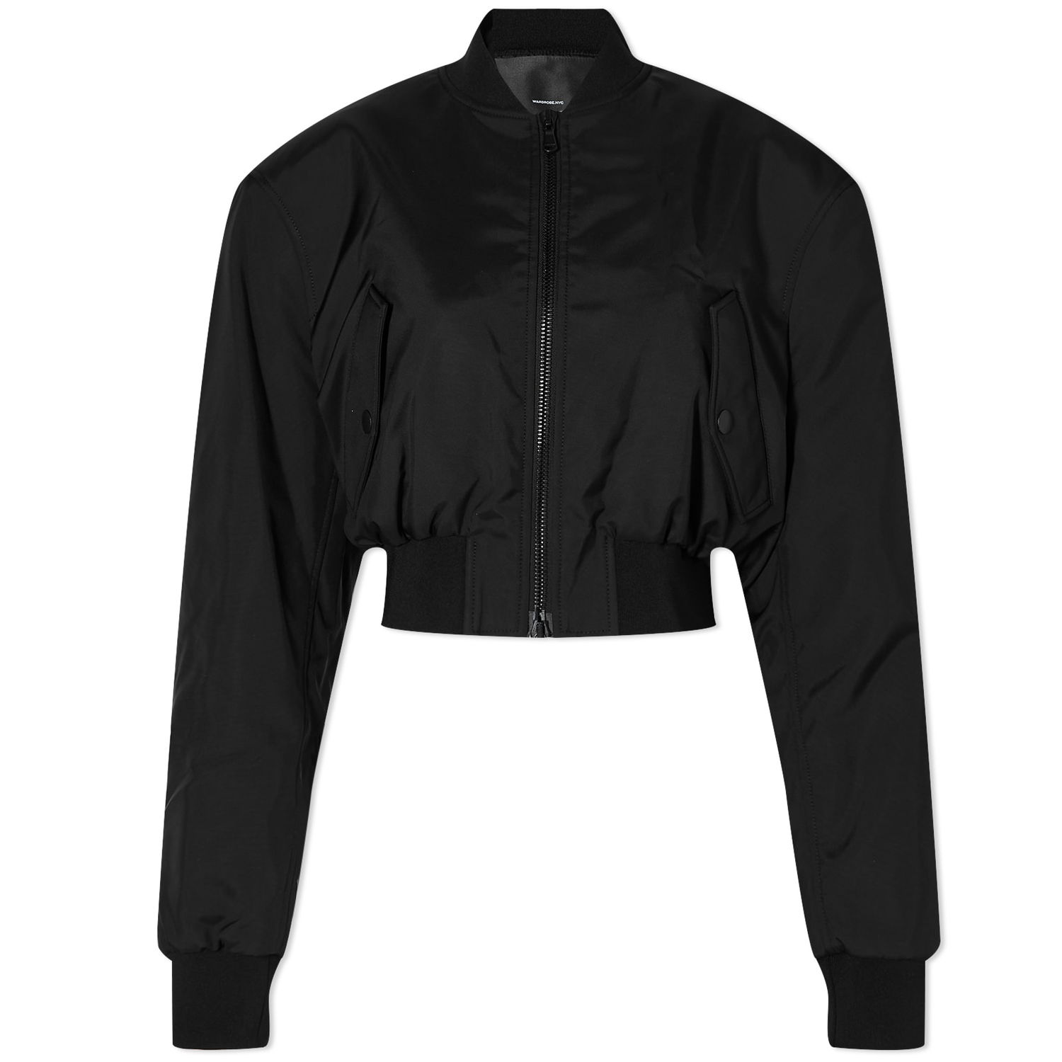 Bomber bunda WARDROBE.NYC Tailored Crop Bomber Čierna | W4062R15-BLK, 0
