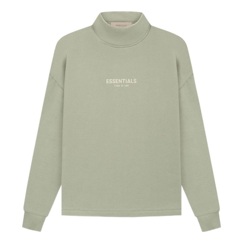 Mikina Fear of God Essentials Relaxed Mockneck Sweatshirt Zelené | FOG-SS22-155