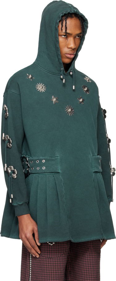 Mikina Chopova Lowena Chopova Lowena Dallas Embellished Hoodie Minidress Zelené | 1297, 4