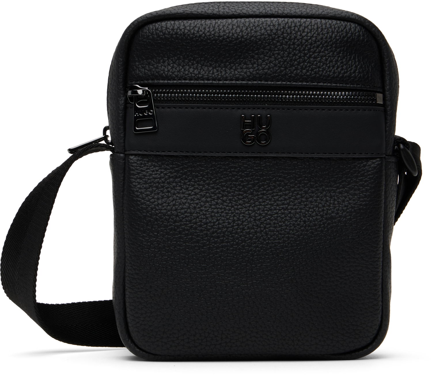 Taška cez rameno BOSS Hugo Logo Hardware Faux-Leather Messenger Bag Čierna | 50547439, 0