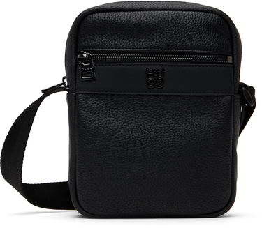 Taška cez rameno BOSS Hugo Logo Hardware Faux-Leather Messenger Bag Čierna | 50547439, 0
