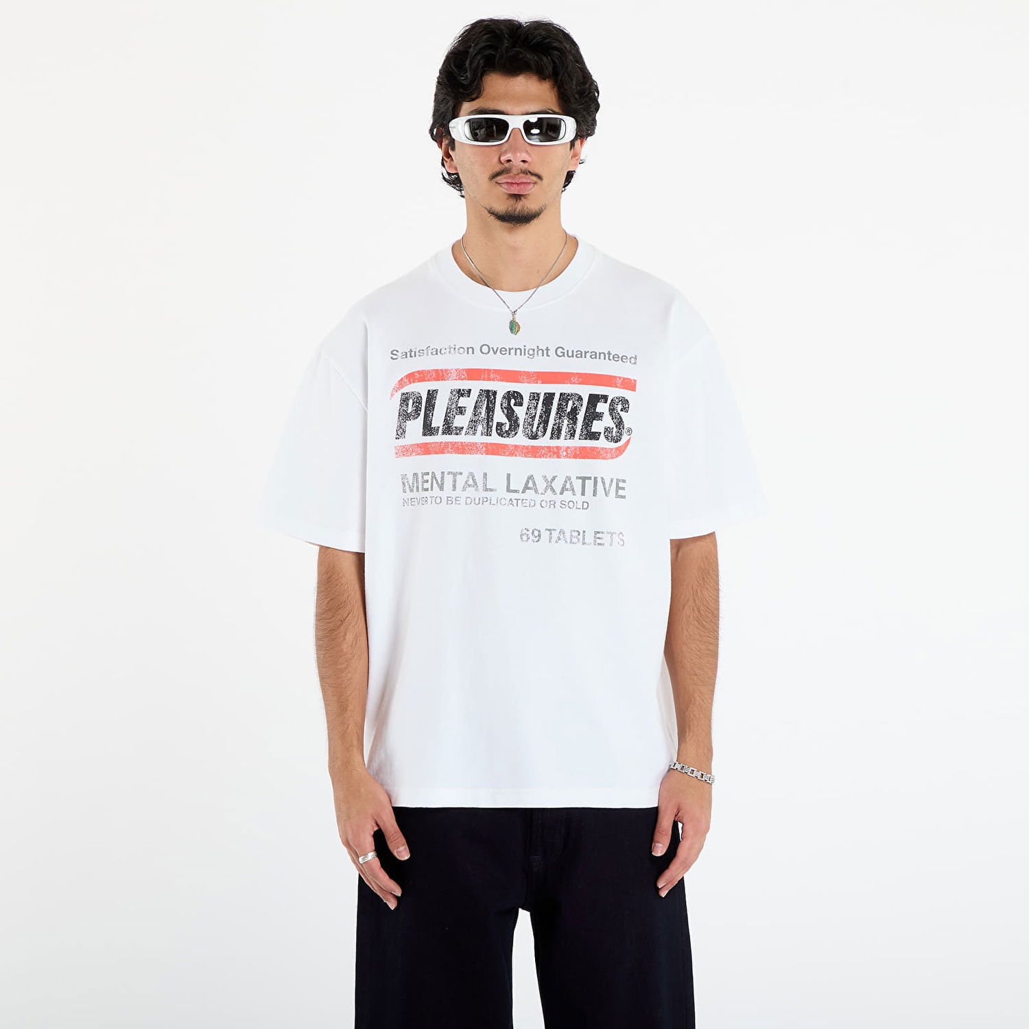 Tričko Pleasures PLEASURES Relief Heavyweight Vintage T-Shirt Biela | P25F041-WHITE, 0