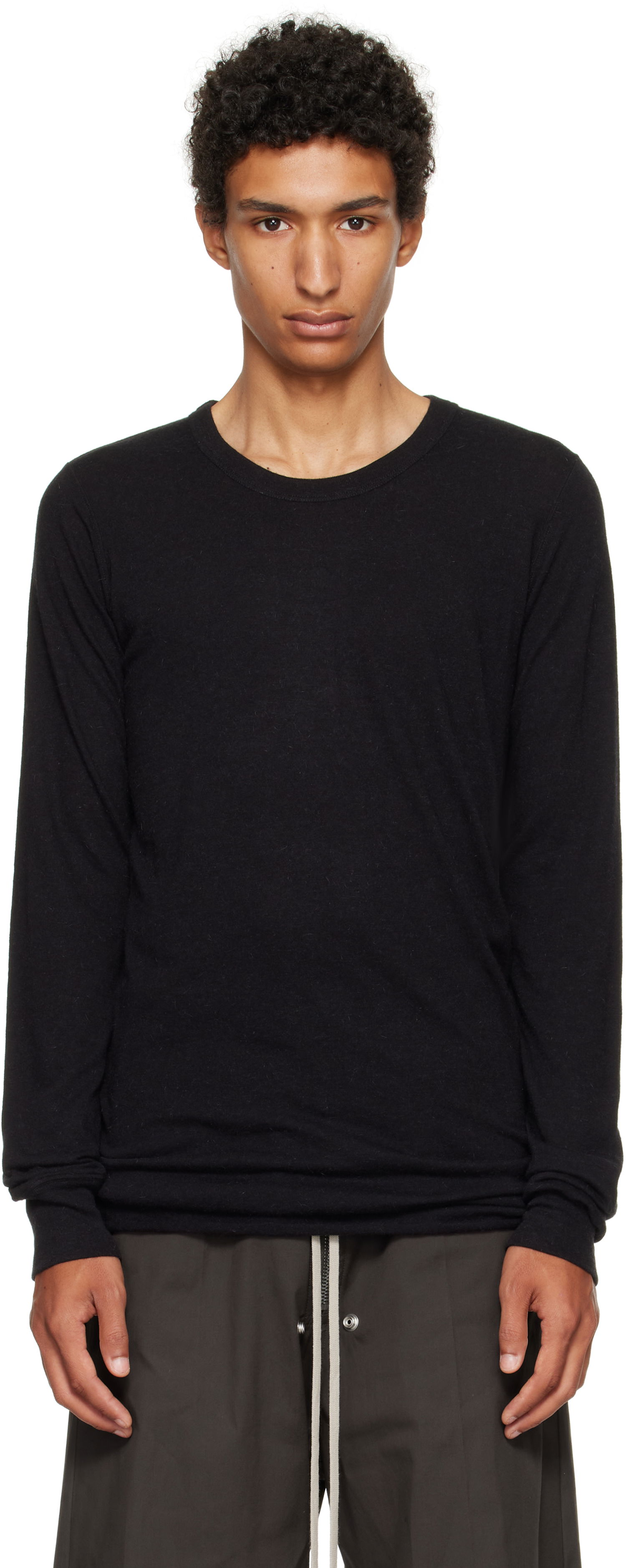 Tričko Rick Owens Concordians Basic Long Sleeve T-shirt Čierna | RU02E1252 JR, 0
