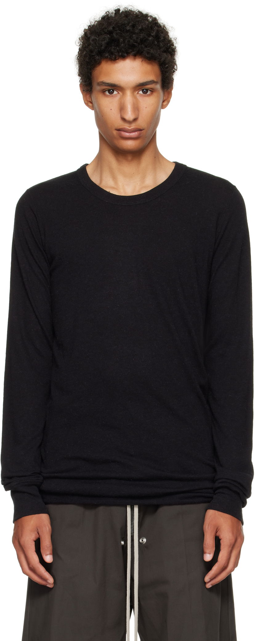 Tričko Rick Owens Concordians Basic Long Sleeve T-shirt Čierna | RU02E1252 JR