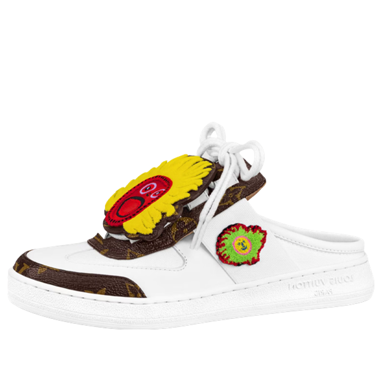 Tenisky a topánky Louis Vuitton Kusama Mules with Logo and Monogram Biela | 1ABD7C