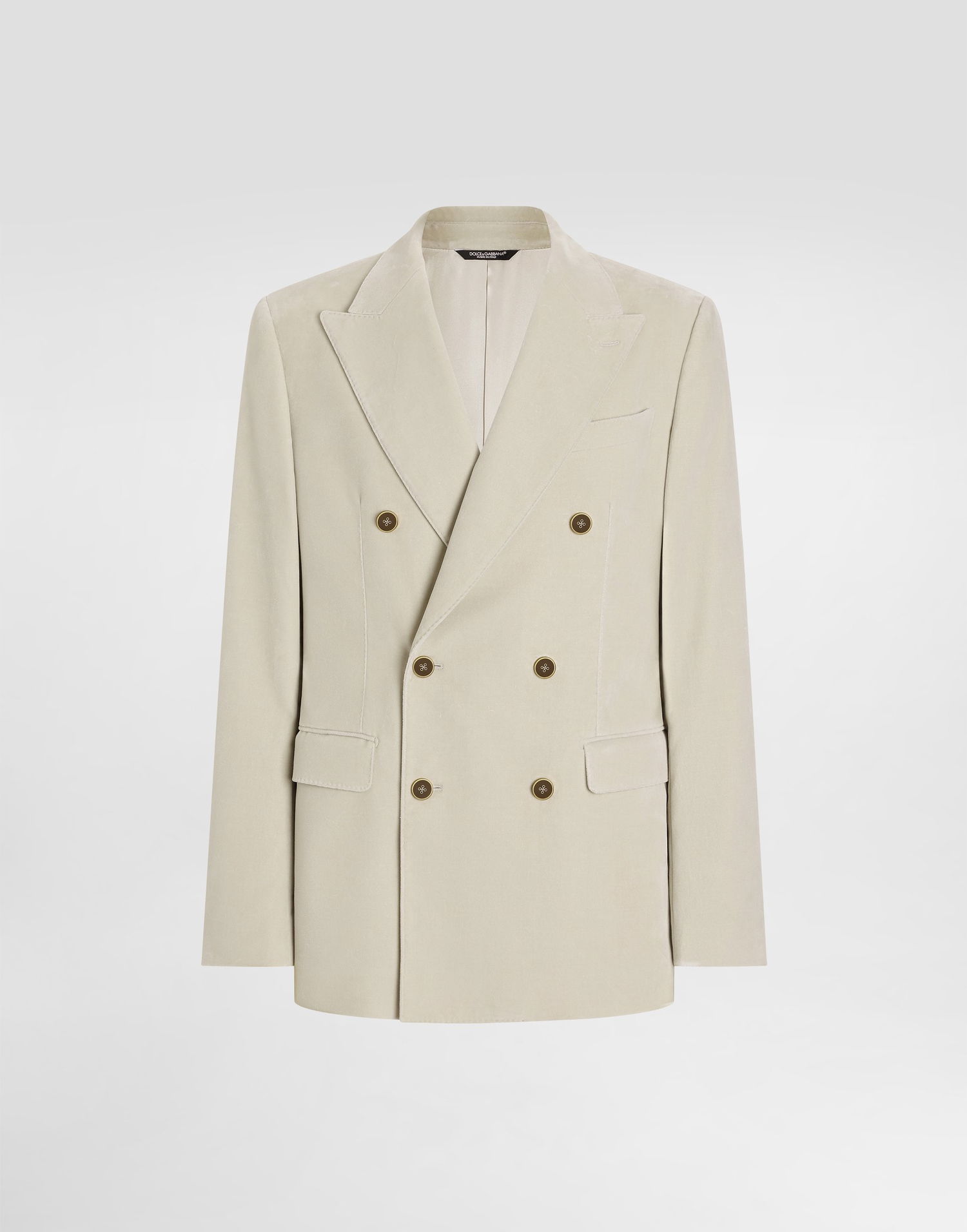 Bunda Dolce & Gabbana Double-breasted Velvet Jacket Béžová | G2TV8TFUWCUM0169, 0