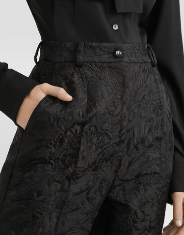 Nohavice Dolce & Gabbana Dolce & Gabbana Peony-Motif Brocade Trousers Čierna | FTAM2THJMQON0000, 3