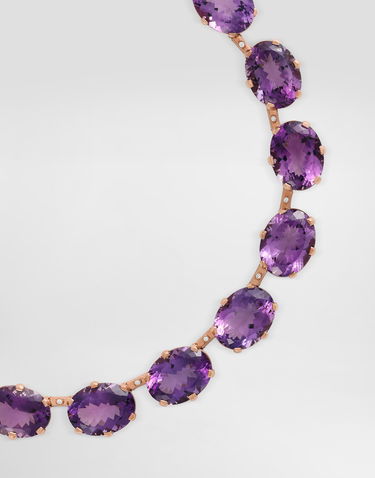 Náhrdelník Dolce & Gabbana Anna Necklace In 18-carat Red Gold With Amethysts And Diamonds Fialová | WNSB1GWAME18M307, 1