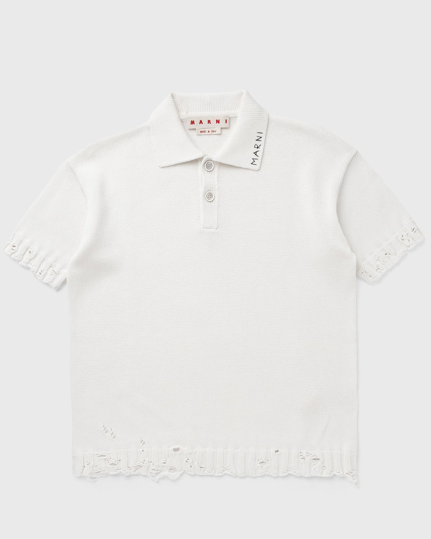 Polo tričko Marni Marni Distressed Knit Polo Shirt Biela | POMG0071Q0-00W01, 0