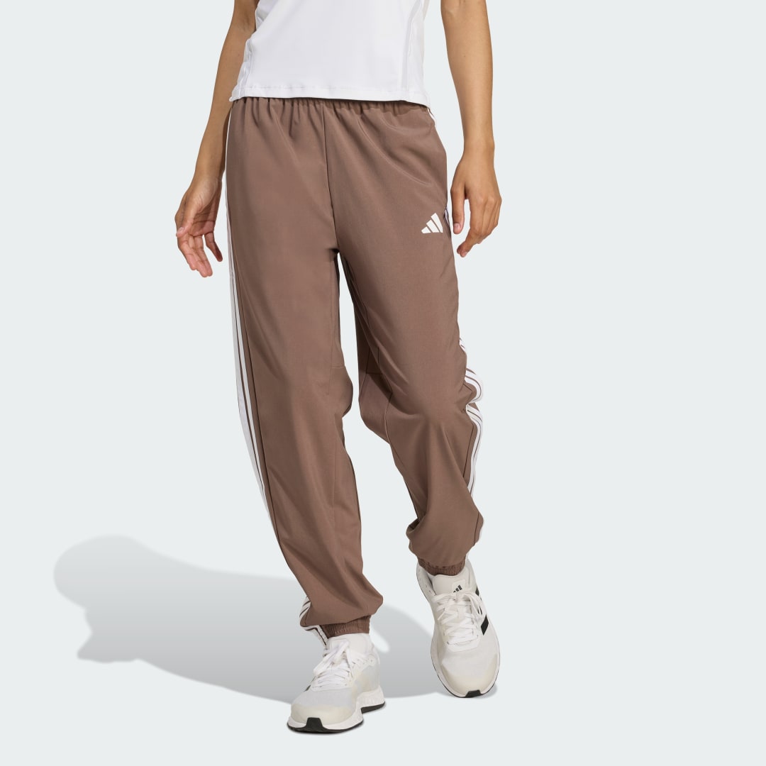 Nohavice adidas Performance Train Essentials 3-Stripes Woven Pants Hnedá | JY2168, 0