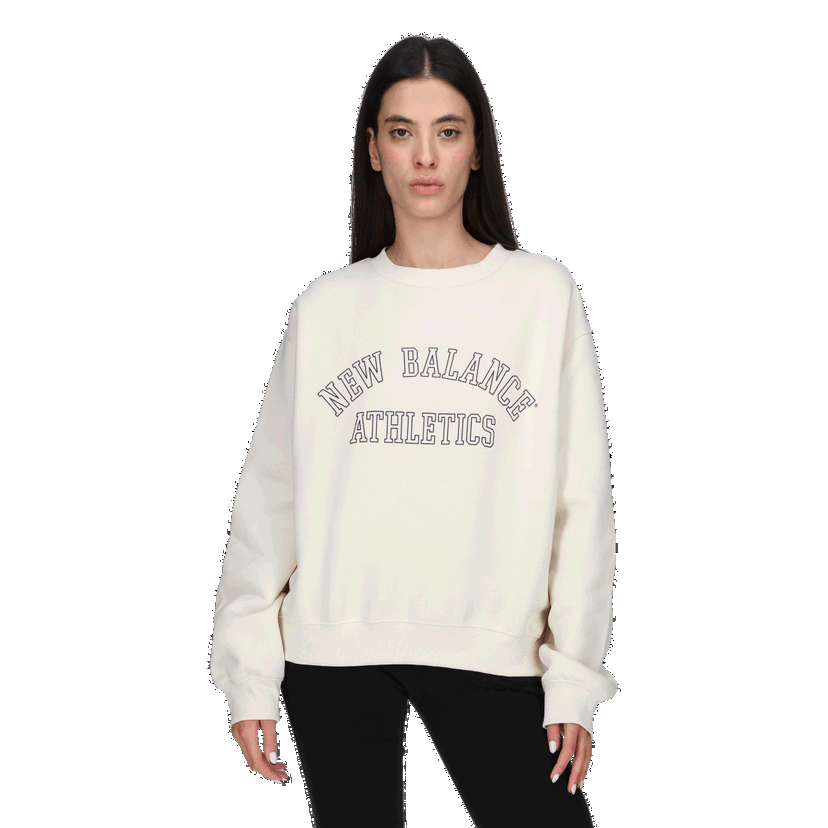 Mikina New Balance Relaxed Fit Crew Neck Athletics Graphic Sweatshirt Béžová | WT43516-LIN