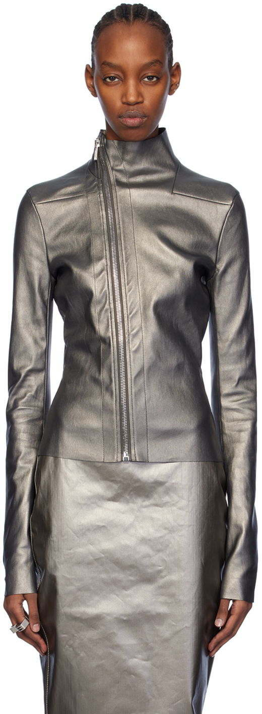 Bomber bunda Rick Owens Leather Jacket Šedá | RP01D2701 LSM, 0
