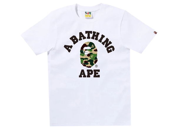 Tričko BAPE BAPE ABC Camo College Tee White/Green Biela | 1J30-210-005