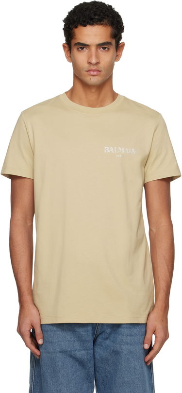 Tričko Balmain Vintage Gel 'Balmain' Logo T-shirt Béžová | FH1EF000GD84, 0