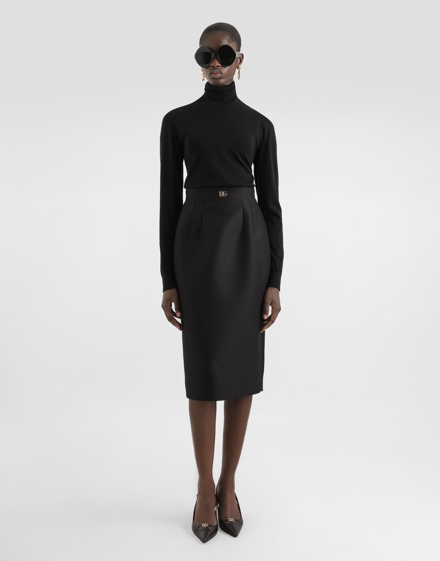 Sukňa Dolce & Gabbana Dolce & Gabbana Faille Sheath Skirt Čierna | F4CJGTFU3R1N0000, 1