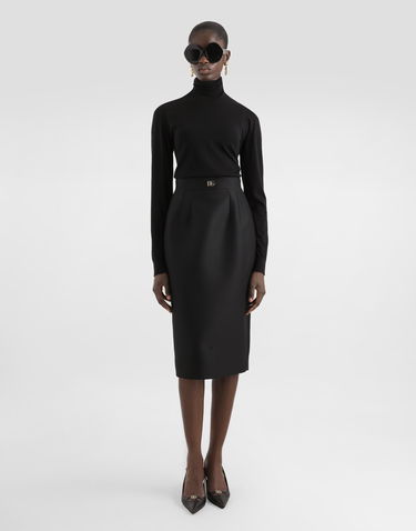 Sukňa Dolce & Gabbana Dolce & Gabbana Faille Sheath Skirt Čierna | F4CJGTFU3R1N0000, 1