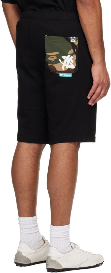 Šortky AAPE by A Bathing Ape Moonface Logo Sweat Shorts Čierna | AAPSPMC604XXNBKX, 2