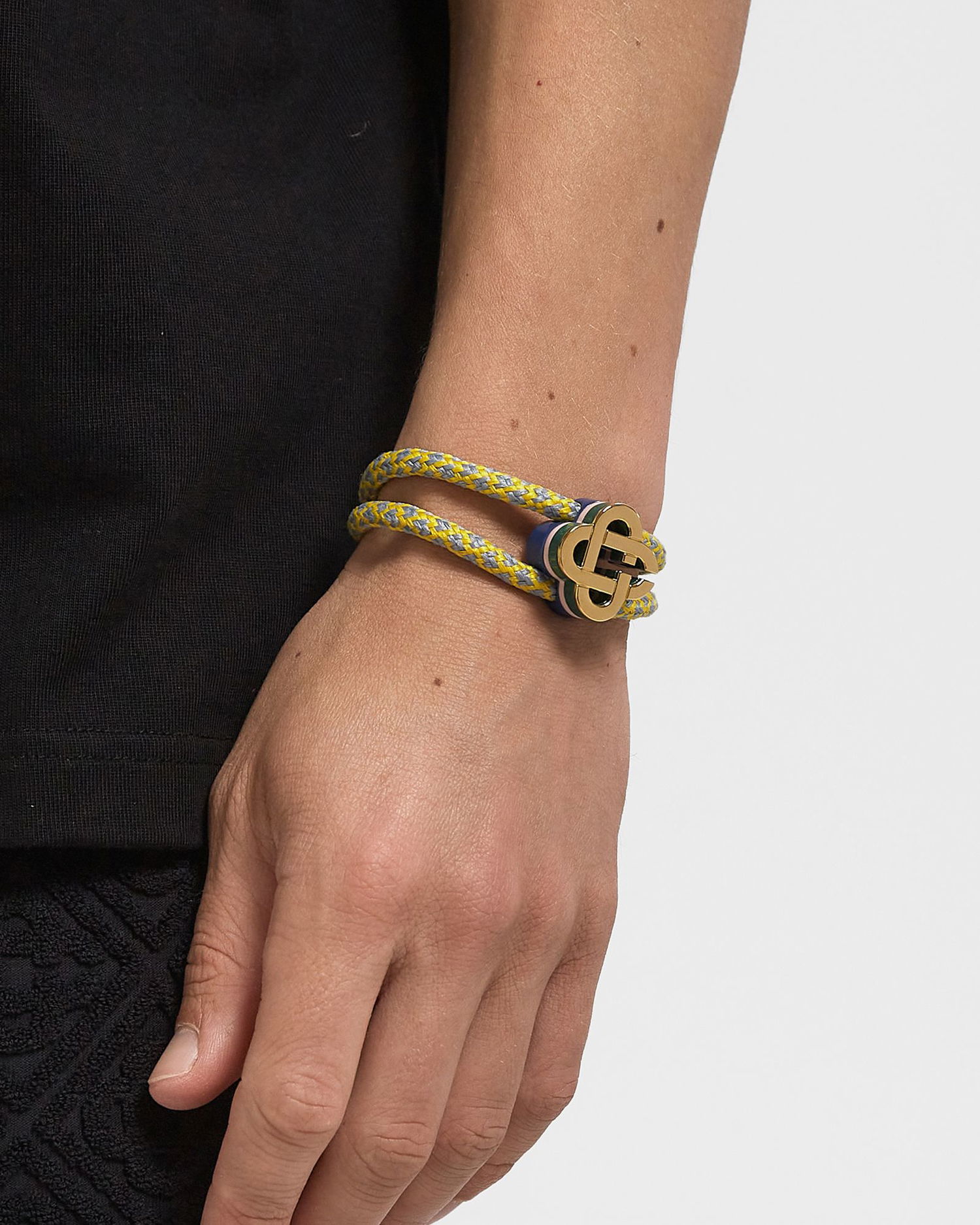 Náramok Casablanca Cord Bracelet with Clover Clasp Žltá | APF25-JW-294-02, 1