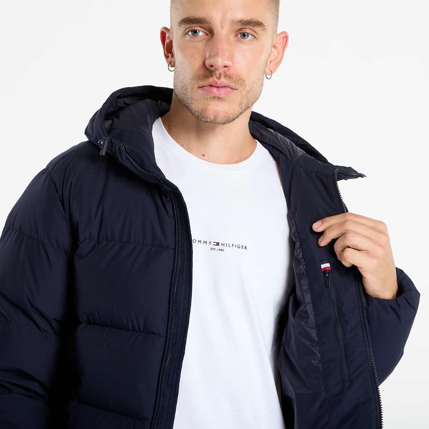 Prešívaná bunda Tommy Hilfiger Tommy Hilfiger Water Repellent Down Hooded Puffer Jacket Navy | MW0MW40616 DW5, 1