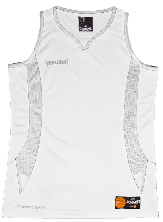 Tielko Spalding Spalding Jam Tank Top Biela | 40221001-whitesilvergrey