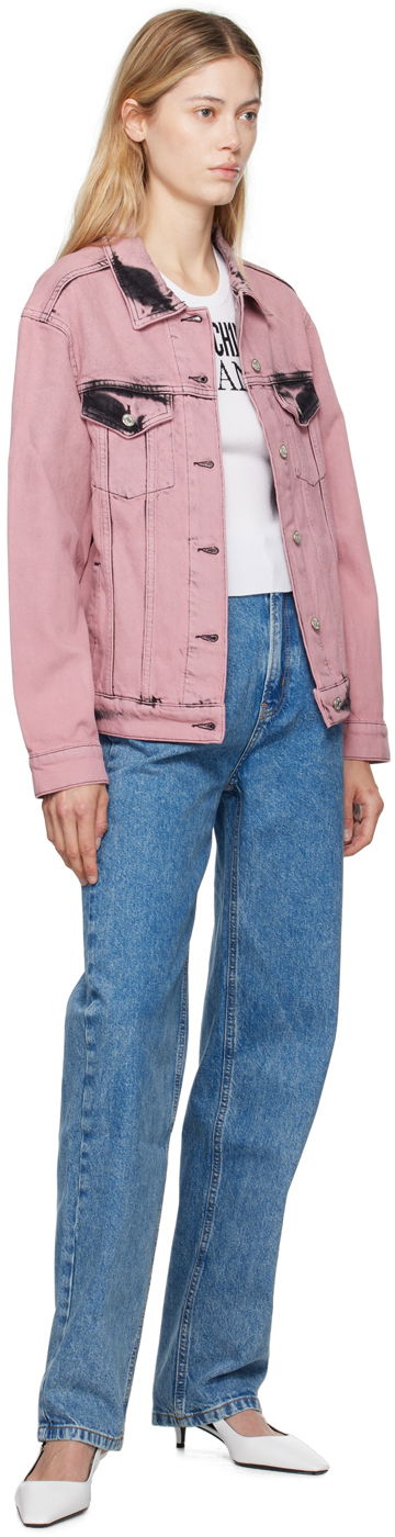 Bunda Moschino Faded Denim Jacket Ružová | 242K1A0502, 3
