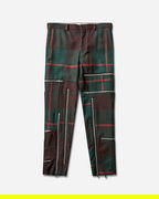 Wool Tartan Check Zip Trousers