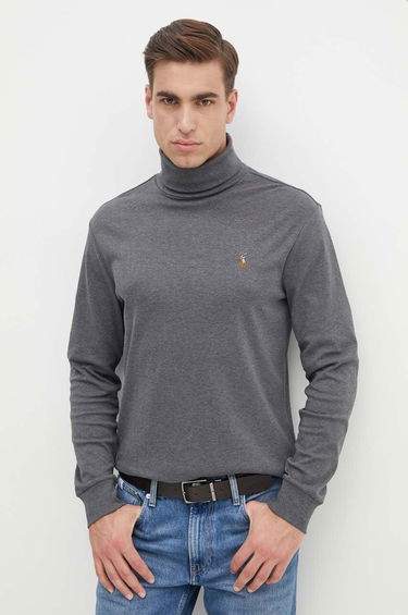 Sveter Polo by Ralph Lauren Lightweight Cotton Turtleneck Šedá | 710760126, 0