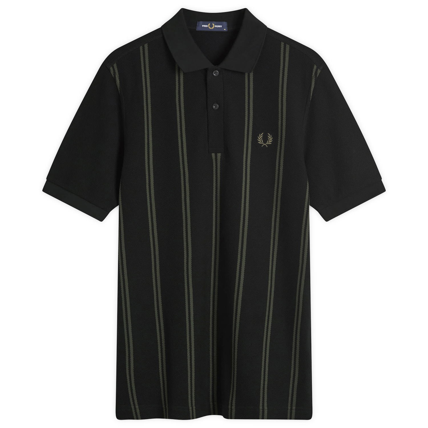 Polo tričko Fred Perry Fred Perry Striped Polo Shirt, Size Large Čierna | M9881-102, 0