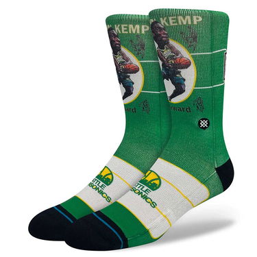 Ponožky Stance NBA KEMP RETRO BIGHEAD CREW SOCKS Zelené | A555C23KEM-MUL, 1