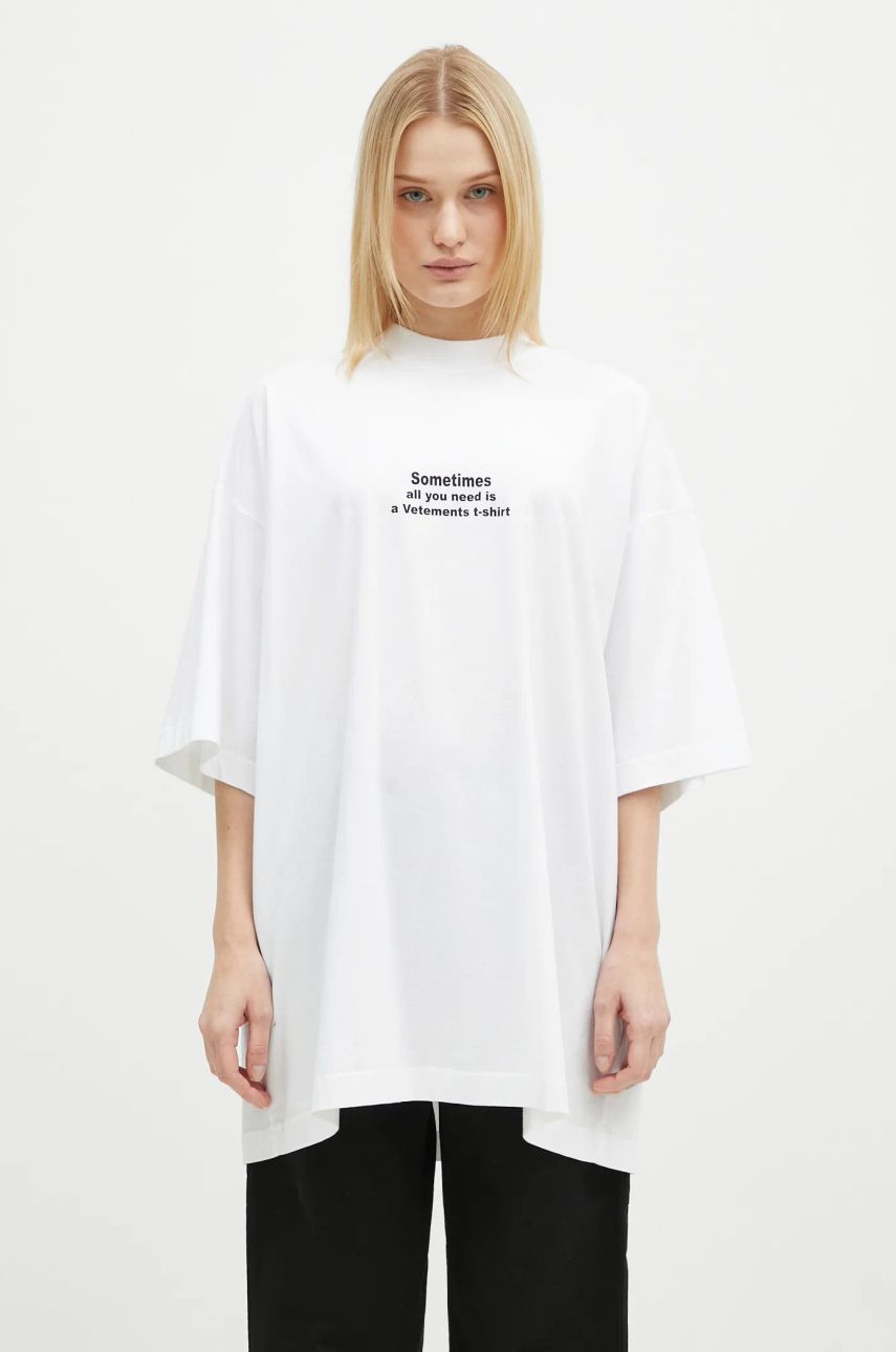 Tričko VETEMENTS 'All You Need' Oversized T-Shirt Biela | UA66TR690W, 1