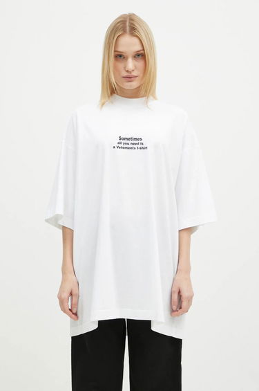 Tričko VETEMENTS 'All You Need' Oversized T-Shirt Biela | UA66TR690W, 1