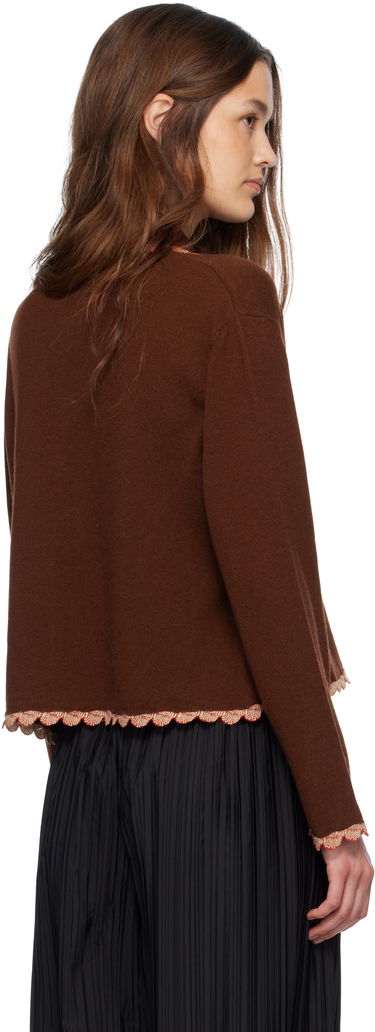 Sveter Bode Bode Rookie Embroidered Scalloped Cardigan Hnedá | WRS25KT021, 2
