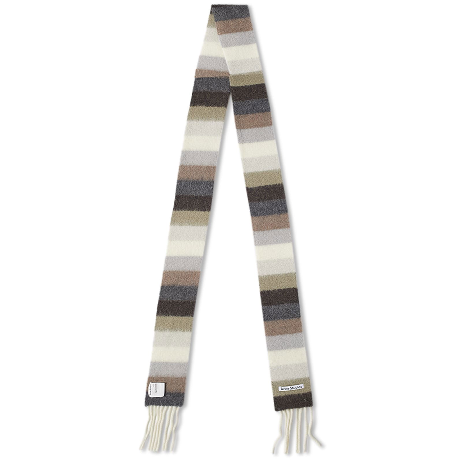 Vesuvio Stripe Scarf Olive Green/Grey