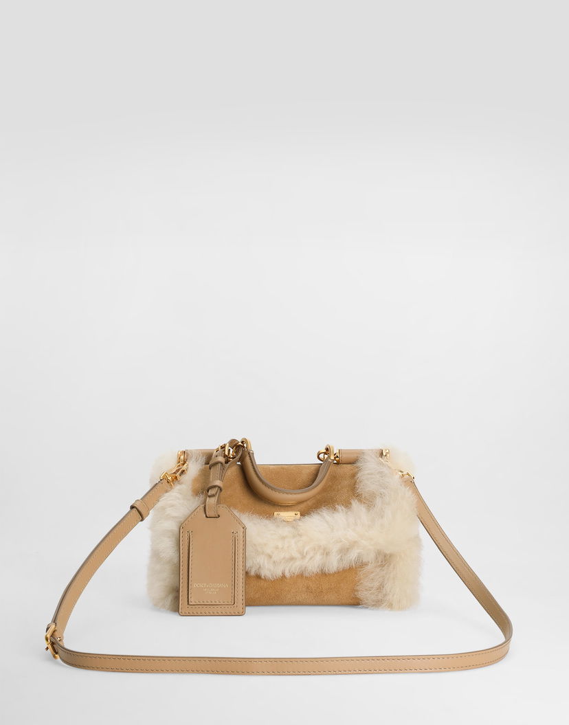 Kabelka Dolce & Gabbana My Sicily Shearling Handbag Béžová | BB7864BQ5398L798