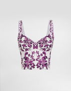 Dolce & Gabbana Majolica Print Poplin Bustier