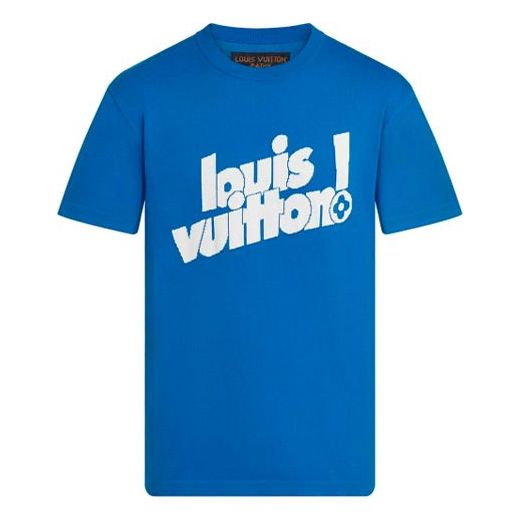 Tričko Louis Vuitton FW21 Logo Print T-Shirt Modrá | 1A971C