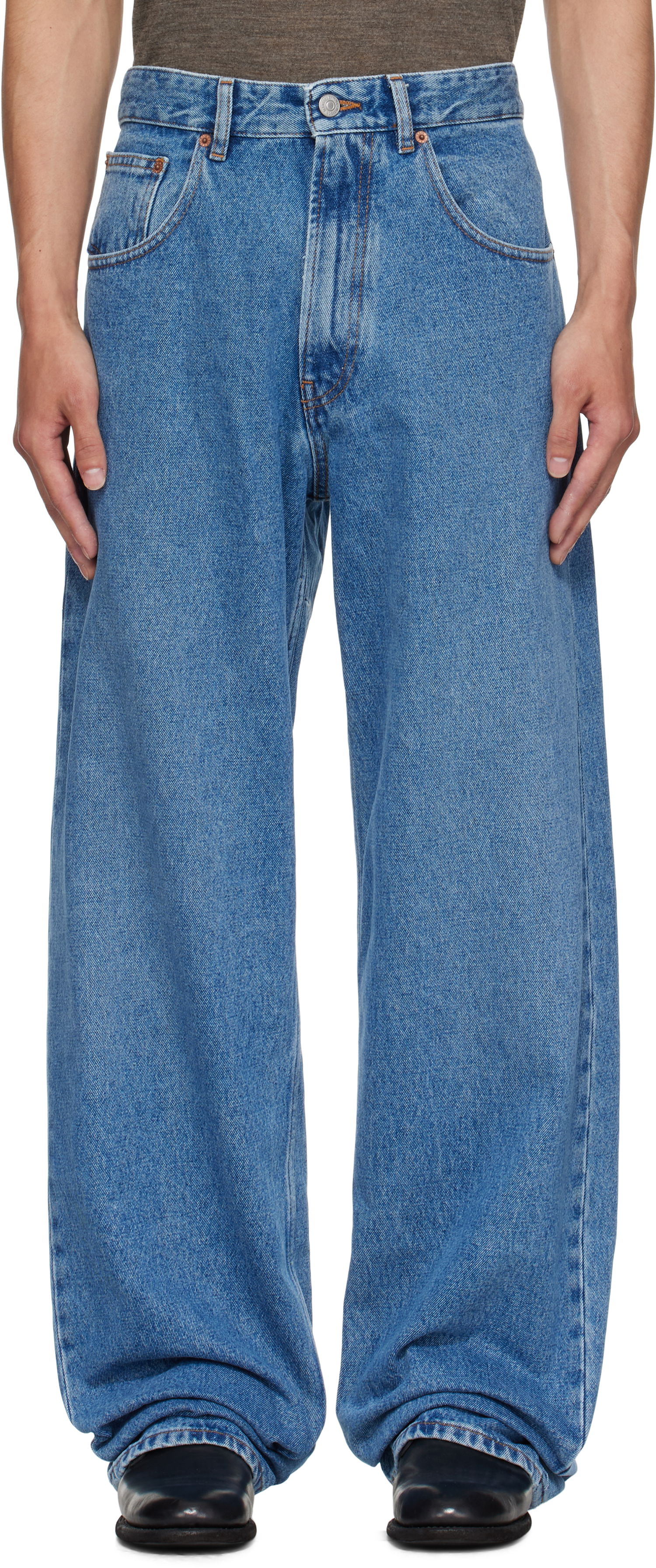 Džínsy Maison Margiela MM6 Maison Margiela Wide-Leg Jeans Modrá | SH0LA0023 M30018, 0