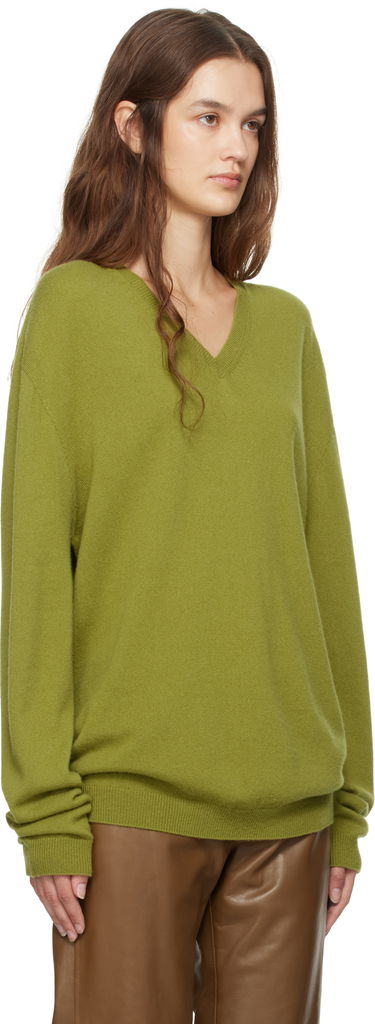 Sveter The Row Isaora V-Neck Knit Sweater Zelené | 8568-Y556, 1