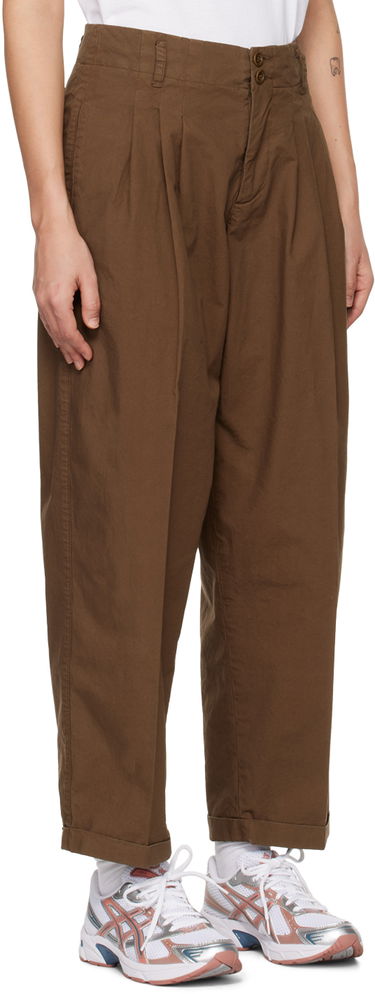 Nohavice YMC Keaton Pleated Trousers Hnedá | Q4UAN, 1