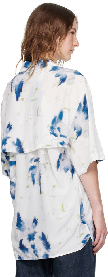Košeľa LEMAIRE LEMAIRE Abstract-Print Short-Sleeve Shirt Biela | SH1101 LF1271, 2