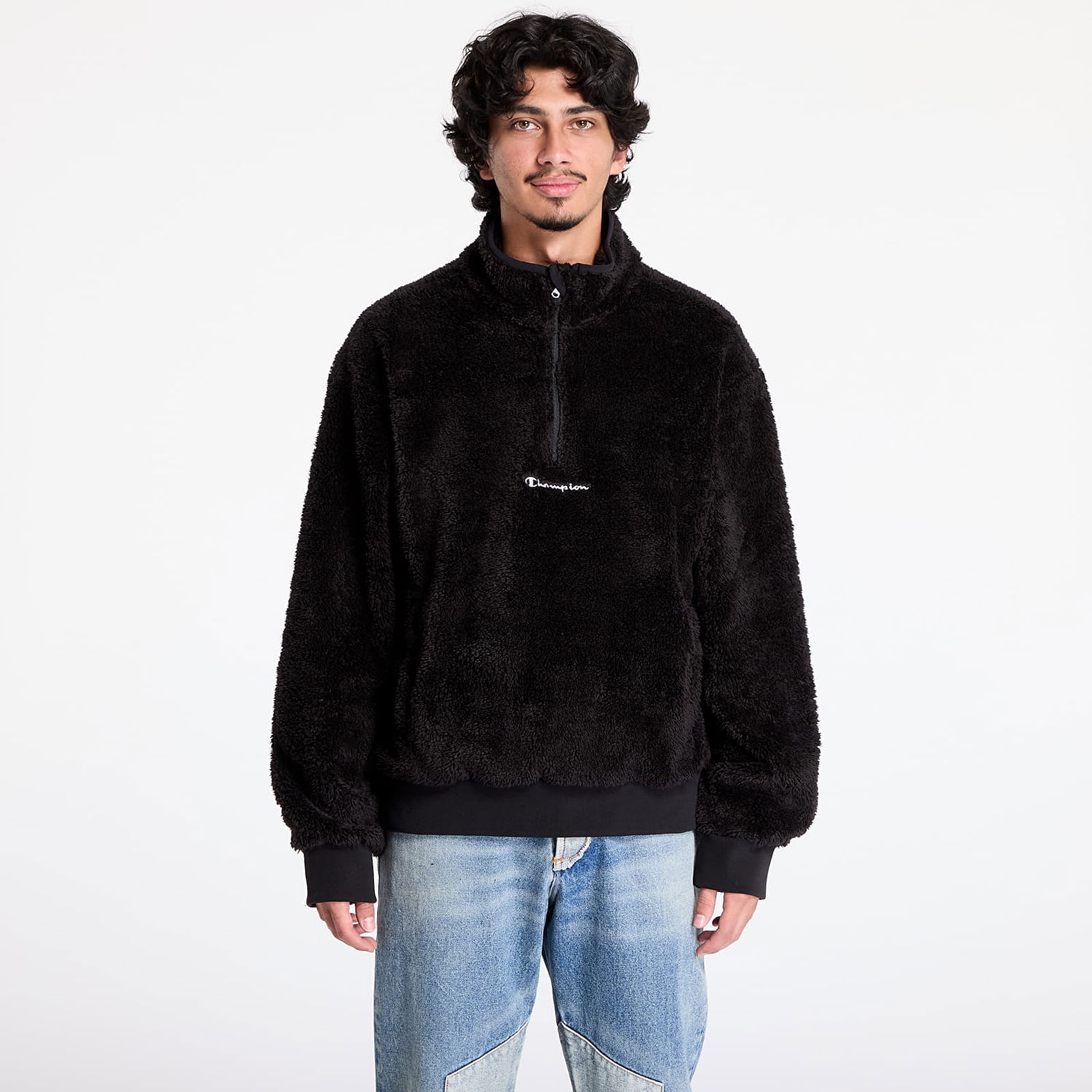 Mikina Champion Sweatshirt Half Zip Top Black M Čierna | 220285 CHA KK001, 0