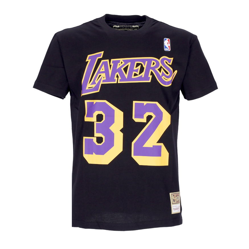 Tričko Mitchell & Ness NBA Magic Johnson Los Angeles Lakers Tee Čierna | BMTRINTL1074-LALMJKBLCK, 0
