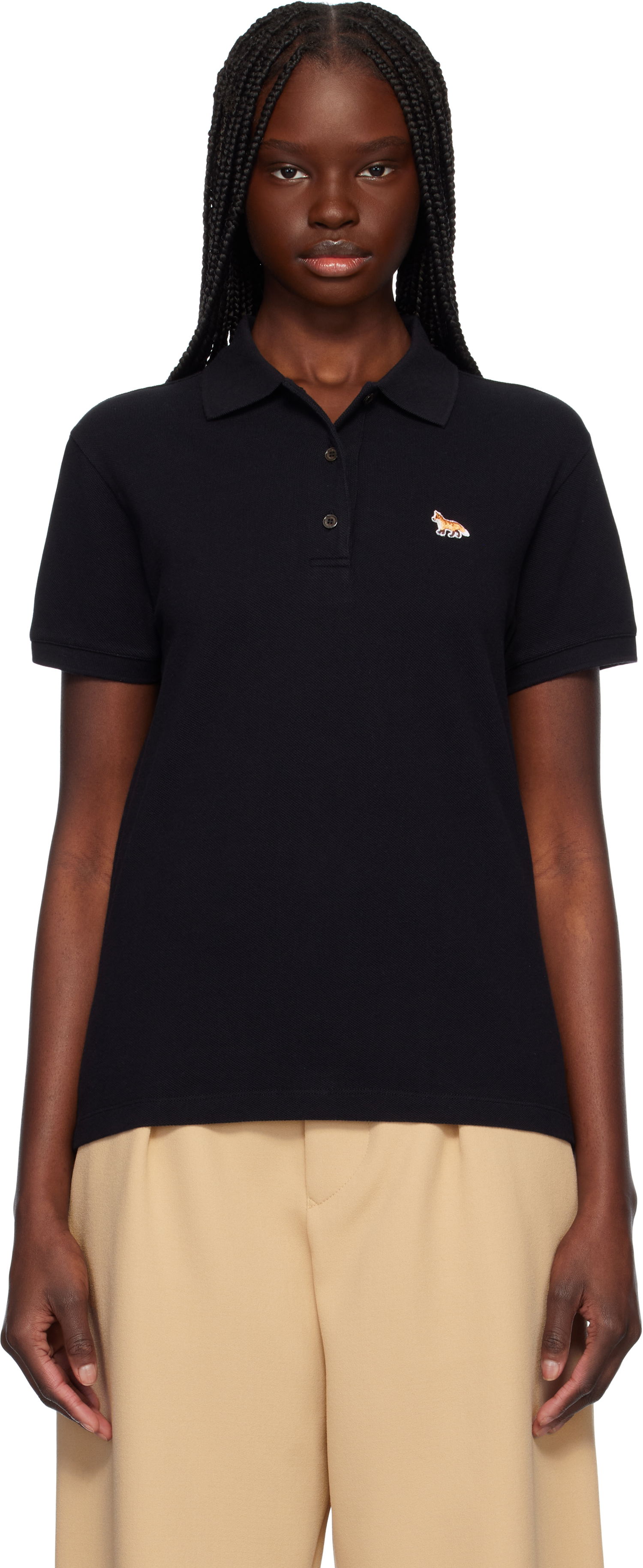 Polo tričko MAISON KITSUNÉ Maison Kitsuné Baby Fox Patch Regular Polo Čierna | OW00207KJ7010, 0