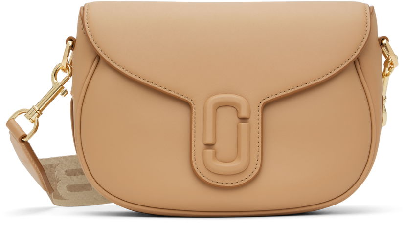 Taška cez rameno Marc Jacobs Marc Jacobs 'The Covered J Marc' Large Saddle Bag Béžová | 2S3HMS002H03