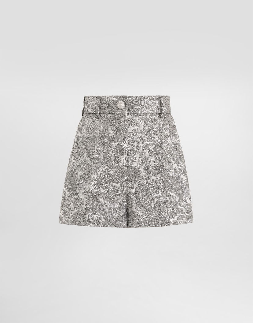 Šortky Dolce & Gabbana Lamé Floral Jacquard Bermuda Metalická | FTC9GZFJZALS0998