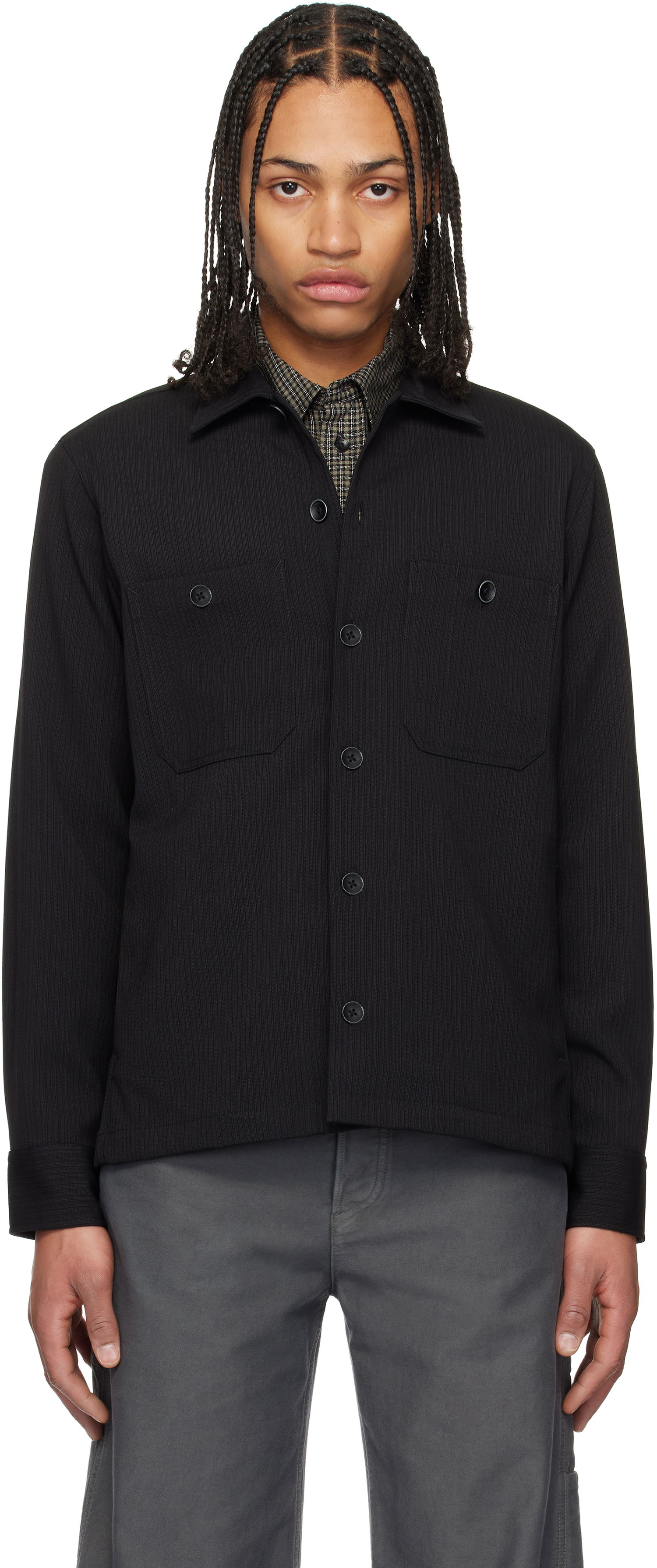 Košeľa rag & bone Rag & Bone Hyde Striped Overshirt Čierna | MBW24HA019TWML, 0