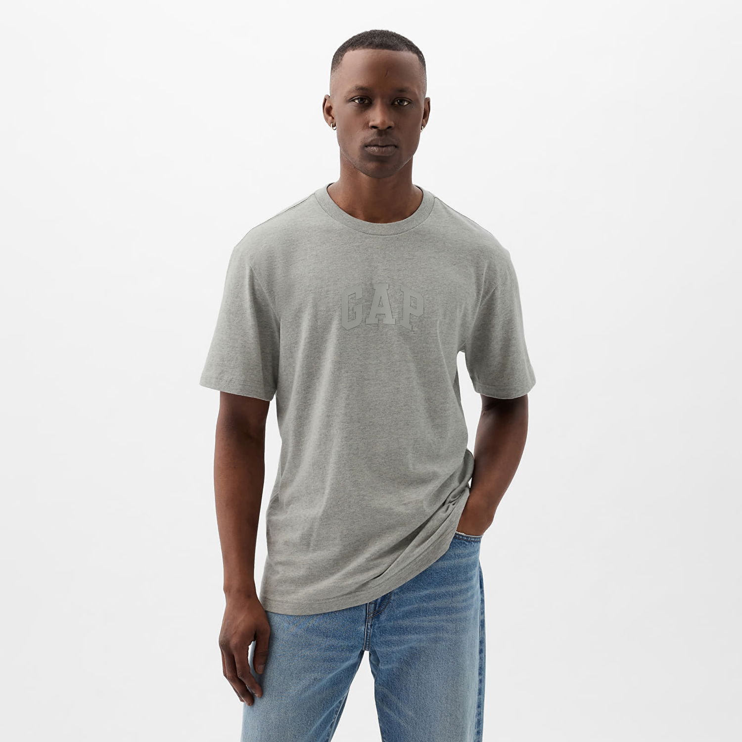 Tričko GAP Logo Tee B10 Grey Heather Šedá | 888270-01, 0