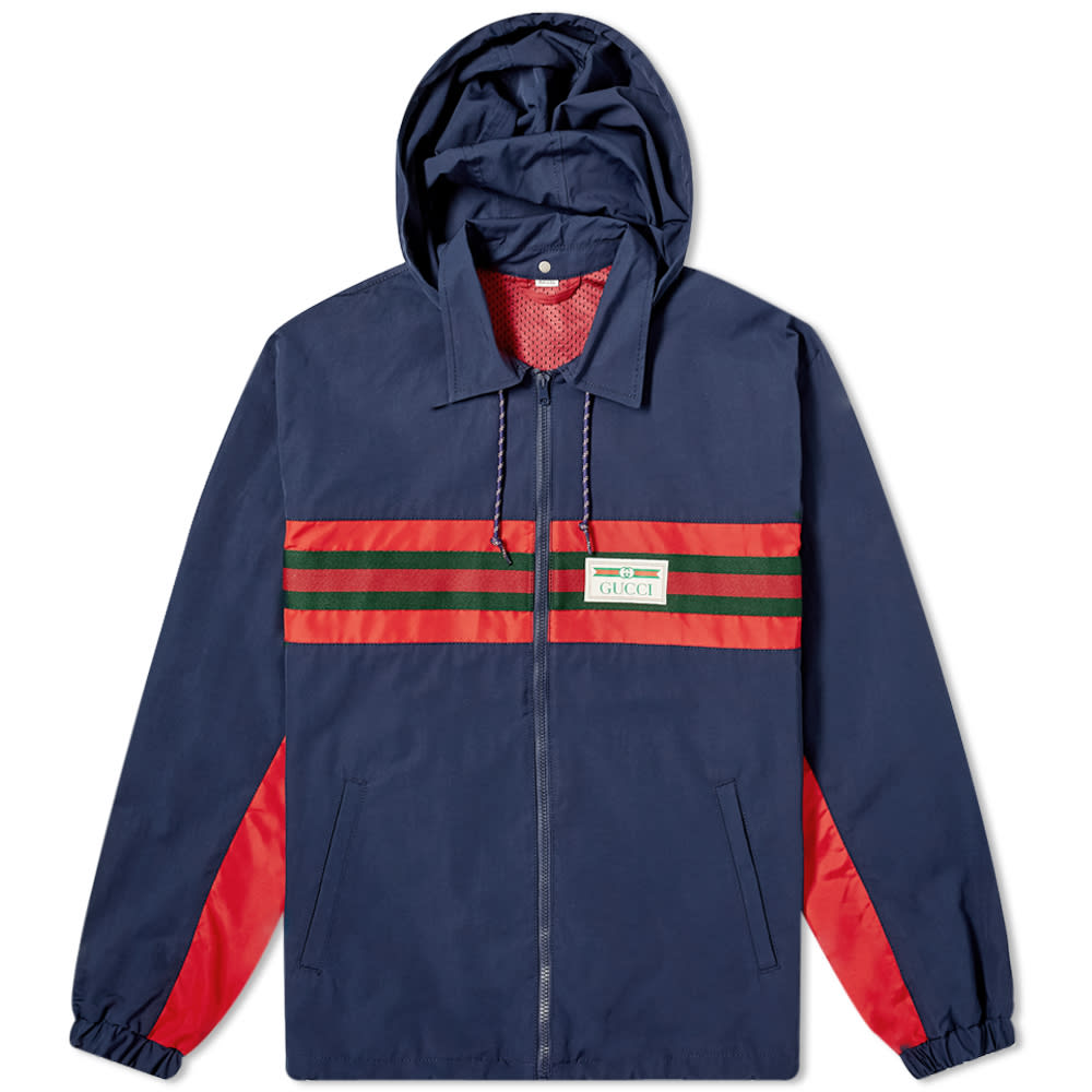 Vetrovka Gucci GRG Stripe & Nautical Logo Zip Windbreaker Navy | 599935-XDA2J-4206, 0